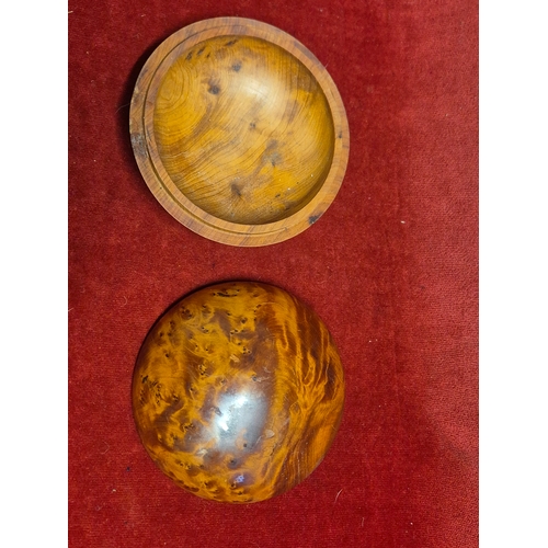 95 - Beautiful vase made in New Zealand from Kauri wood plus a matching trinket pot and a hard wood bowl