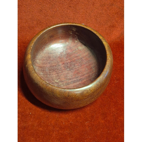 95 - Beautiful vase made in New Zealand from Kauri wood plus a matching trinket pot and a hard wood bowl