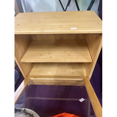 133 - Tabletop collectors/display cabinet with small bottom drawer, internal shelf and glass fronted drop ... 