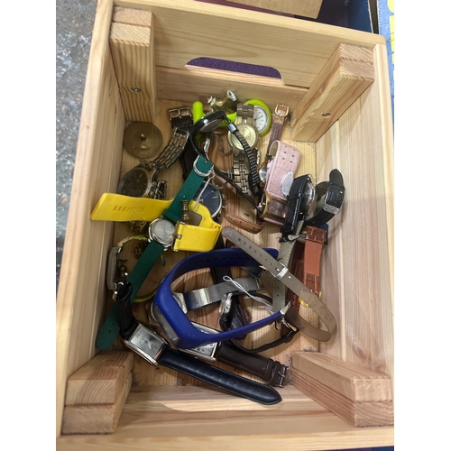 138 - Quantity of watches spares n repairs, Amazon kindle and an 'Aulos' recorder in a case