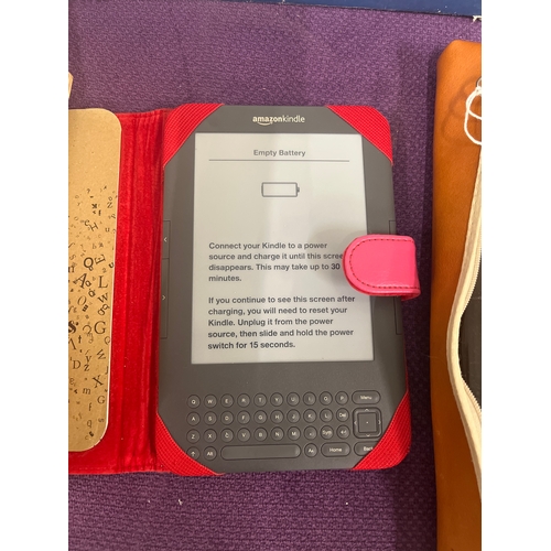 138 - Quantity of watches spares n repairs, Amazon kindle and an 'Aulos' recorder in a case