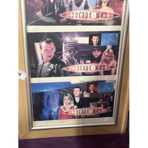 140 - Doctor Who - Classic Doctor Who autographed/signed Commemorative Stamp Covers x 3 framed and glazed