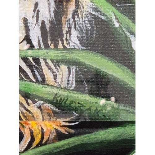 118 - Tiger and butterfly original painting by Kulczak 15