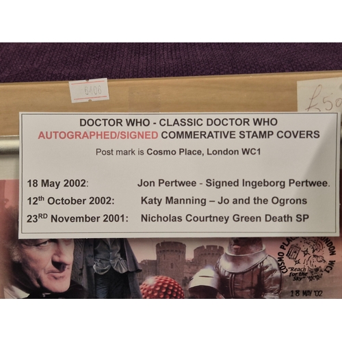 120 - Doctor Who - Classic Doctor Who Autographed Commerative Stamp Covers John Pertwee, Katy Manning and ... 