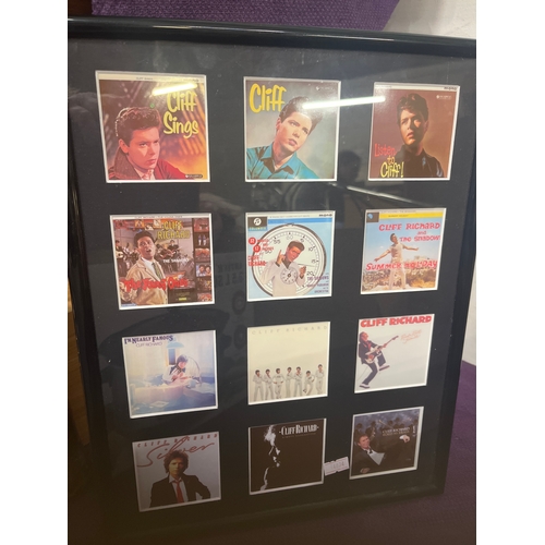 148 - Cliff Richard 21st Anniversary framed and glazed Cd, Photo and advertising plus framed  commemorativ... 