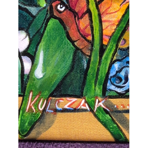 122 - Original acrylic painting 'Whispering butterflies in Meadow' by Kulczak 23.5