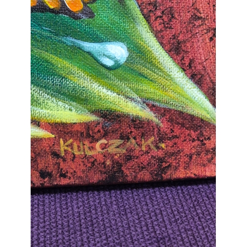 126 - Original acrylic painting of Cala lillies by Kulczak 31