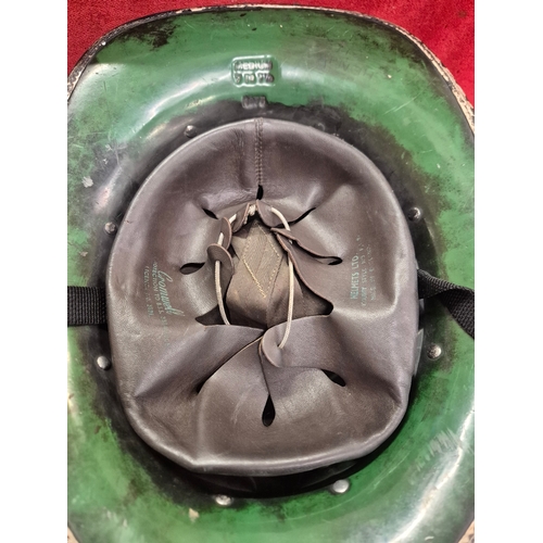 129 - Vintage Fireman's helmet 'Essex County FIRE Brigade' plus a Fireman's Axe with crows foot mark 1953