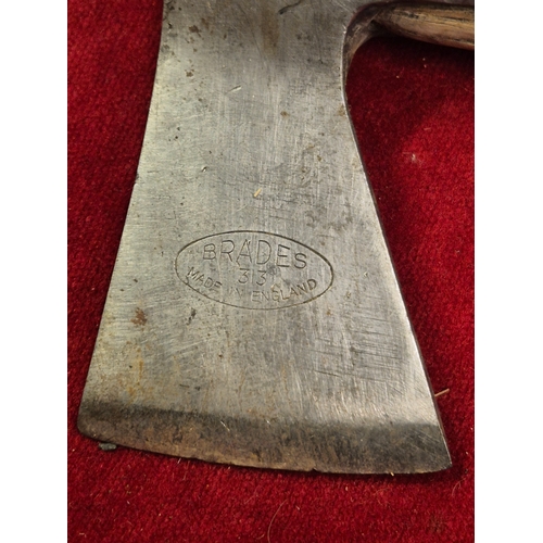 129 - Vintage Fireman's helmet 'Essex County FIRE Brigade' plus a Fireman's Axe with crows foot mark 1953