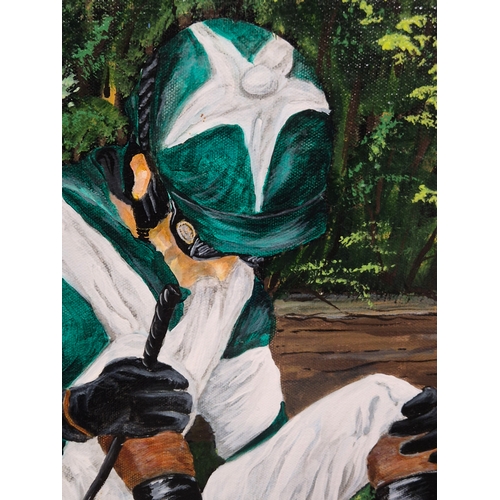 130 - Original Acrylic painting Unseated Jockey by Kulczak 16