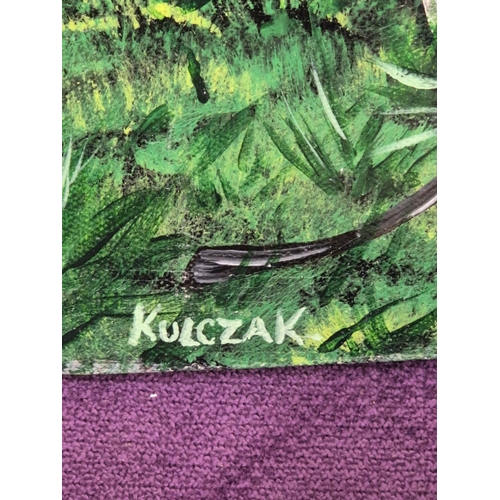 130 - Original Acrylic painting Unseated Jockey by Kulczak 16