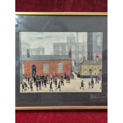 130A - A pair of framed and glazed Lowry prints