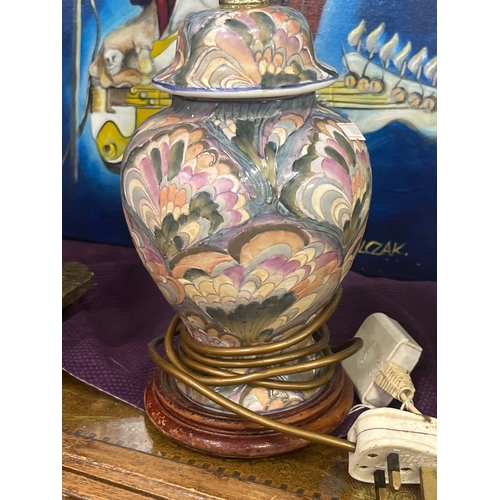 160 - 3 vintage Chinoiserie porcelain vase-urns converted into a lamps.