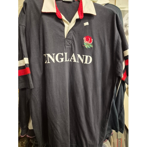 178 - 6 England shirts, rugby and football sizes L, XL and XXL