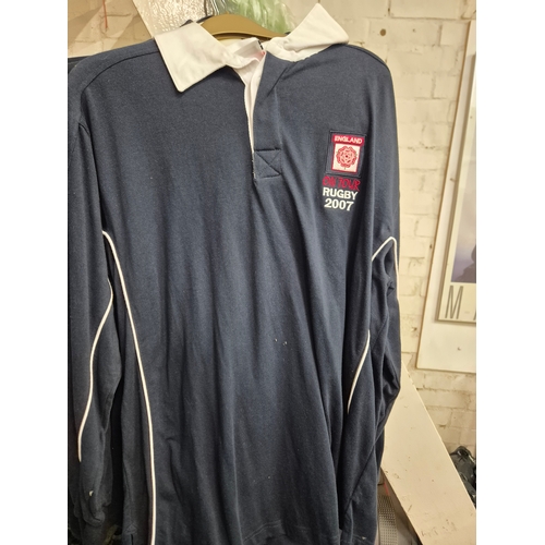 178 - 6 England shirts, rugby and football sizes L, XL and XXL