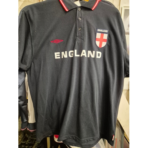 178 - 6 England shirts, rugby and football sizes L, XL and XXL