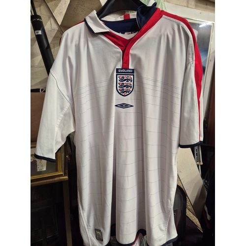 178 - 6 England shirts, rugby and football sizes L, XL and XXL