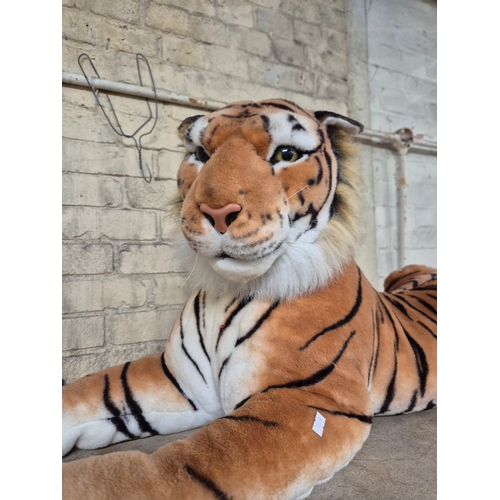 180 - Very large soft cuddly toy tiger over 1 meter in length