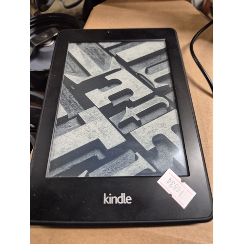 189 - Amazon Kindle, handheld fan, small usb desk fan, car charger and a Heart of Love hair remover