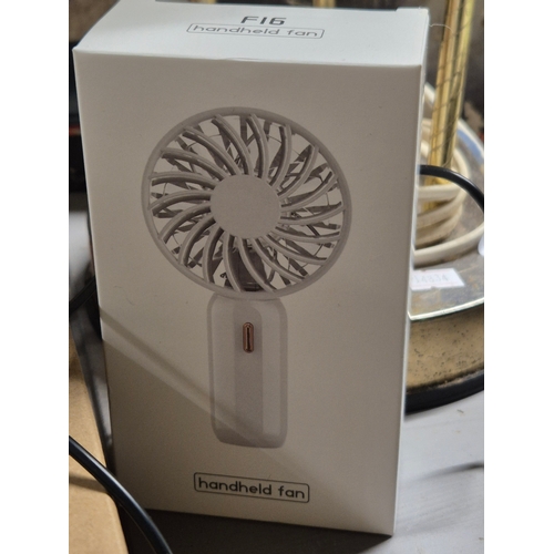 189 - Amazon Kindle, handheld fan, small usb desk fan, car charger and a Heart of Love hair remover