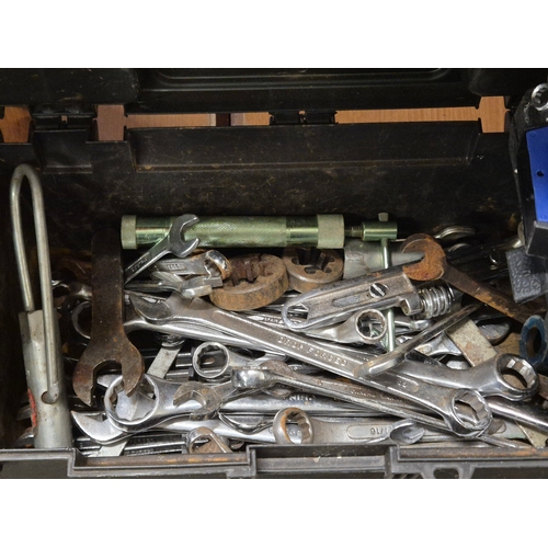 210 - Toolbox with contents of spanners, screwdrivers etc
