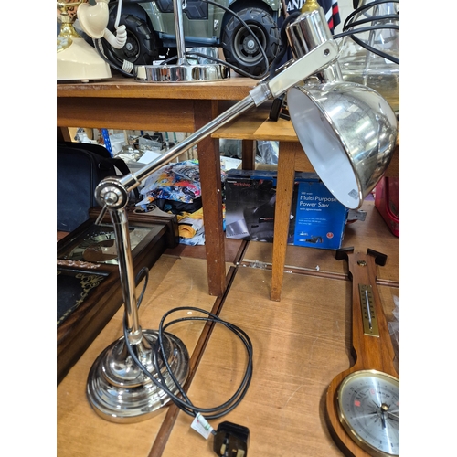 215 - Pair of chrome anglepoise style desk lamps