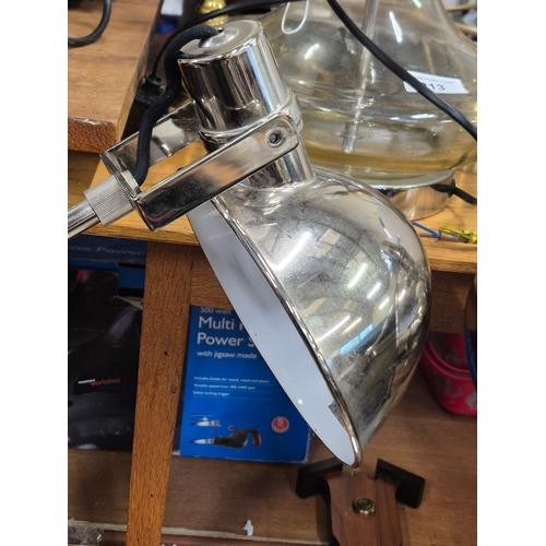 215 - Pair of chrome anglepoise style desk lamps