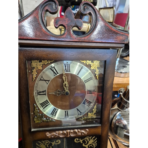 219 - President 31 Day wall clock with wooden case and pendulum