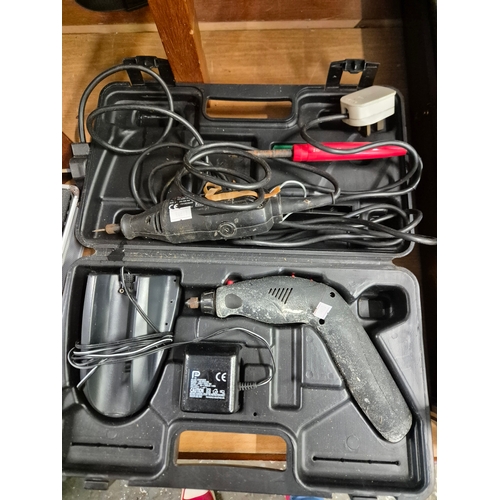 220 - Performance Power 3.6V cordless rotary tool plus a Dremel multi tool and an Apollo cordless screwdri... 