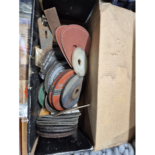 229 - Power Devil angle grinder plus a box of grinding discs