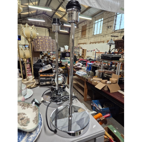 230 - Pair of chrome table lamps