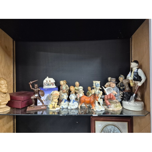234 - 3 shelves of mixed decorative and household items plus toys and games