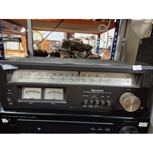 251 - Kenwood Audio-Video stereo receiver KR-V6050 and Sharp stereo tuner model ST-1122