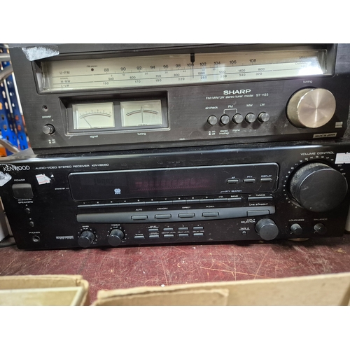 251 - Kenwood Audio-Video stereo receiver KR-V6050 and Sharp stereo tuner model ST-1122