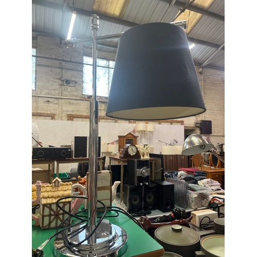 265 - Quality  contemporary Chrome table lamp with shade