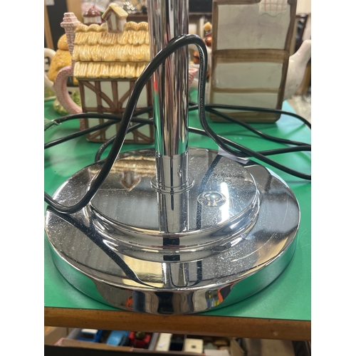 265 - Quality  contemporary Chrome table lamp with shade