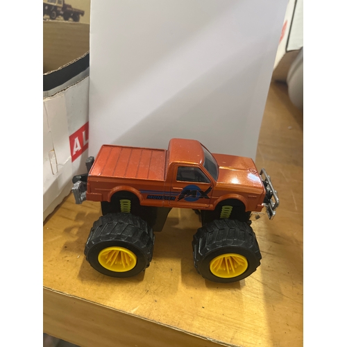 268 - Vintage playworn vehicles to include an aeroplane, Corgi White Brewery Truck, Stobart Rail etc