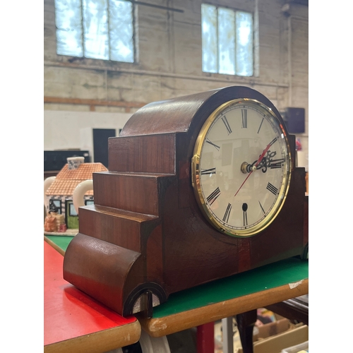 269 - Art Deco Mahogany cased mantle
Clock with new face, working