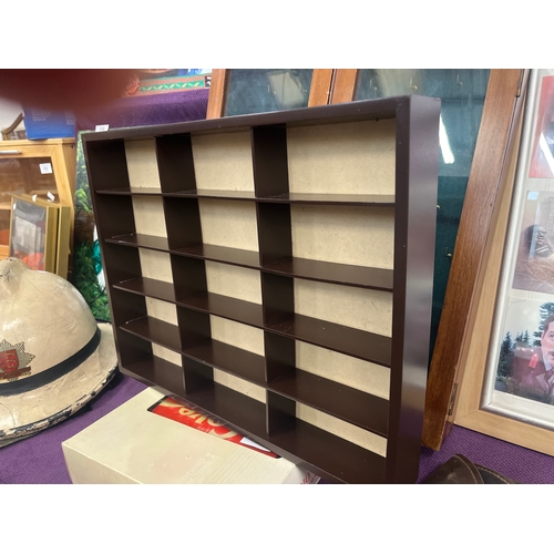 271 - Small collectors display shelves in Mahogany finish