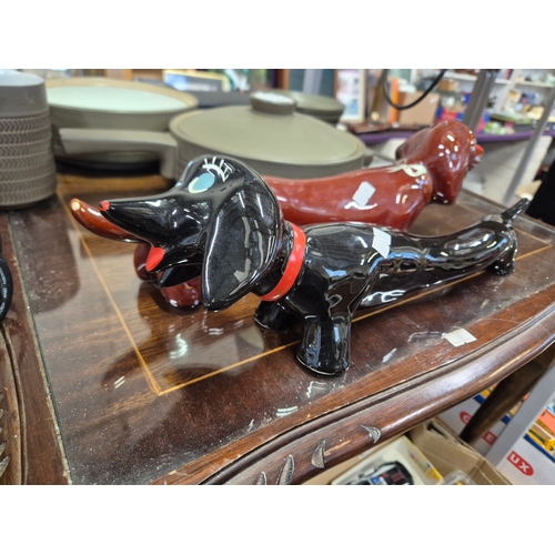 303 - 2 x 1960's hand painted dog ornaments