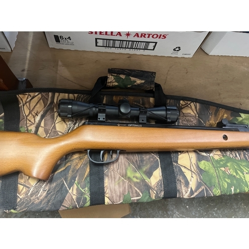 263 - Cross Hatch break barrel air rifle with scope and camouflage bag