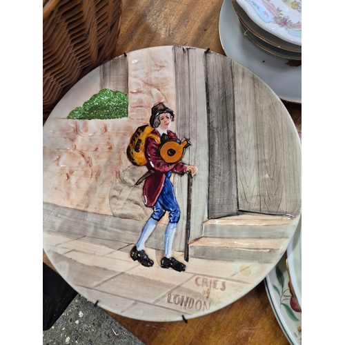 317 - Selection of ceramic plates to include Grindley, blue delft, Royal Doulton Brambly Hedge, Myott Meak... 