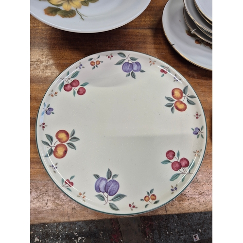 317 - Selection of ceramic plates to include Grindley, blue delft, Royal Doulton Brambly Hedge, Myott Meak... 