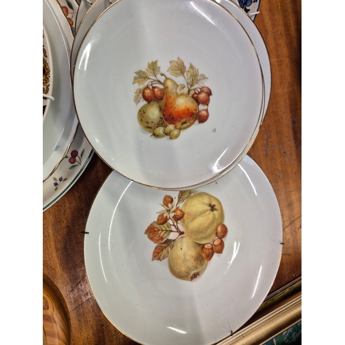 317 - Selection of ceramic plates to include Grindley, blue delft, Royal Doulton Brambly Hedge, Myott Meak... 