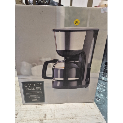 330 - New boxed Tesco coffee maker, still sealed