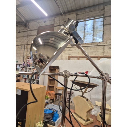 343 - Pair of chrome angled desk lamps