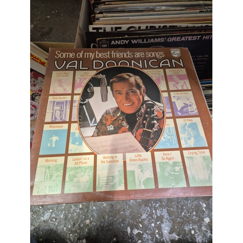 346 - Large box of LP records to include Shirley Bassey, Klaus Wunderlich, Val Doonican, James Last, The C... 