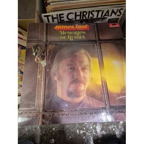 346 - Large box of LP records to include Shirley Bassey, Klaus Wunderlich, Val Doonican, James Last, The C... 