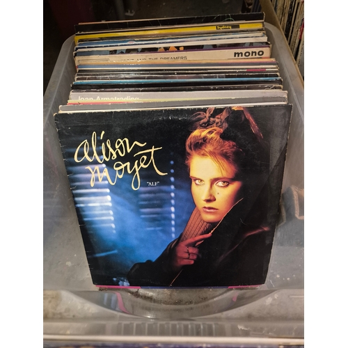 349 - Large box of LP records to include Marillion, Dead or Alive, Alison Moyet, Joan Armstrong etc