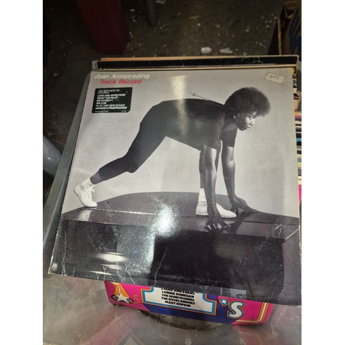 349 - Large box of LP records to include Marillion, Dead or Alive, Alison Moyet, Joan Armstrong etc